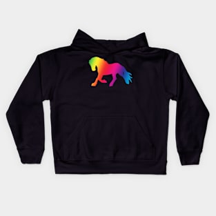 Rainbow Trotting horse shadow Kids Hoodie